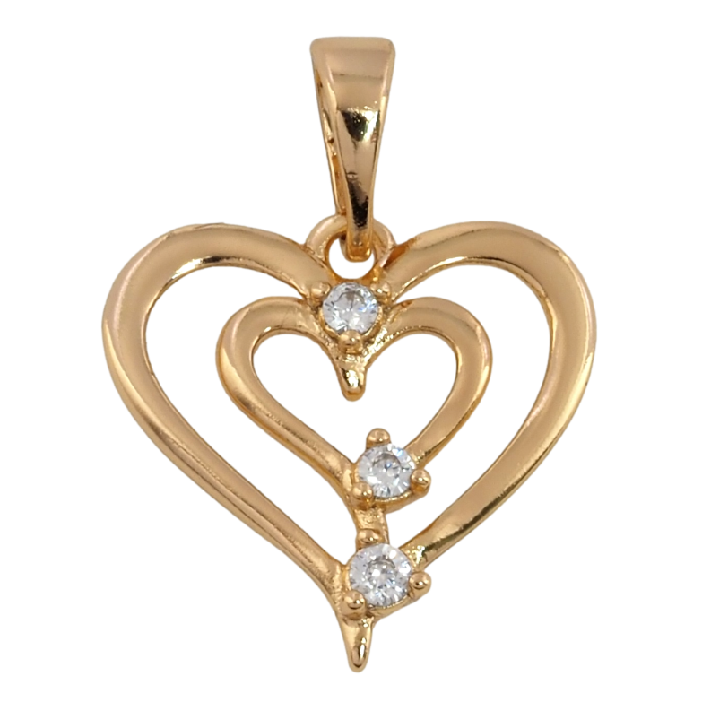Кулон Xuping Позолота 18K Сердечко с цирконием для цепочки до 5мм фото №2