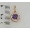Кулон Xuping Позолота 18K Бузковий фіаніт в обрамленні цирконію» для ланцюжка до 5мм фото №2 Кулон Xuping Позолота 18K Бузковий фіаніт в обрамленні цирконію» для ланцюжка до 5мм фото №2