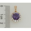 Кулон Xuping Позолота 18K Бузковий фіаніт в обрамленні цирконію для ланцюжка до 5мм фото №2 Кулон Xuping Позолота 18K Бузковий фіаніт в обрамленні цирконію для ланцюжка до 5мм фото №2