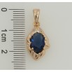Кулон Xuping Позолота 18K Листик с синим фианитом для цепочки до 5мм фото №2