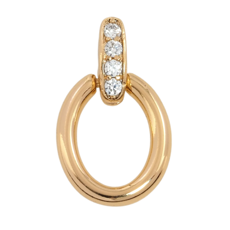 Кулон Xuping Позолота 18K «Овал з цирконієм» для ланцюжка до 2 мм фото №2