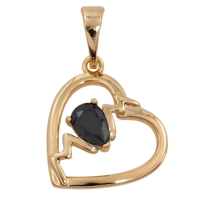 Кулон Xuping Позолота 18K Сердечко з чорним фіанітом для ланцюжка до 5мм фото №16 Кулон Xuping Позолота 18K Сердечко з чорним фіанітом для ланцюжка до 5мм фото №16