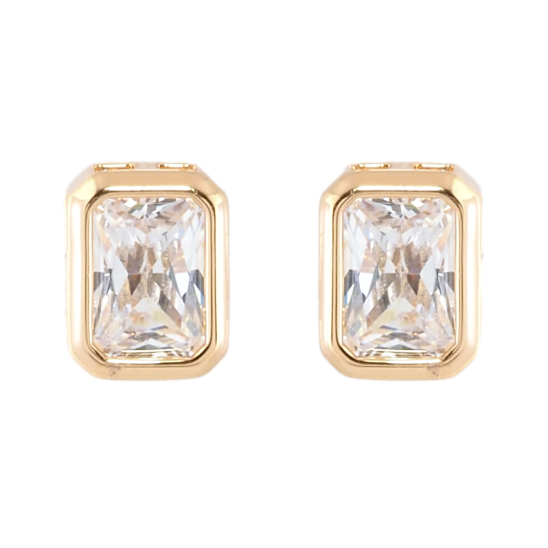 Серьги Xuping Позолота 18K пусеты Фианиты фото №3