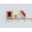 Сережки Xuping Позолота 18K пусети «Червоні фіаніти в обрамленні цирконію» 11х13мм фото №2 Сережки Xuping Позолота 18K пусети «Червоні фіаніти в обрамленні цирконію» 11х13мм фото №2