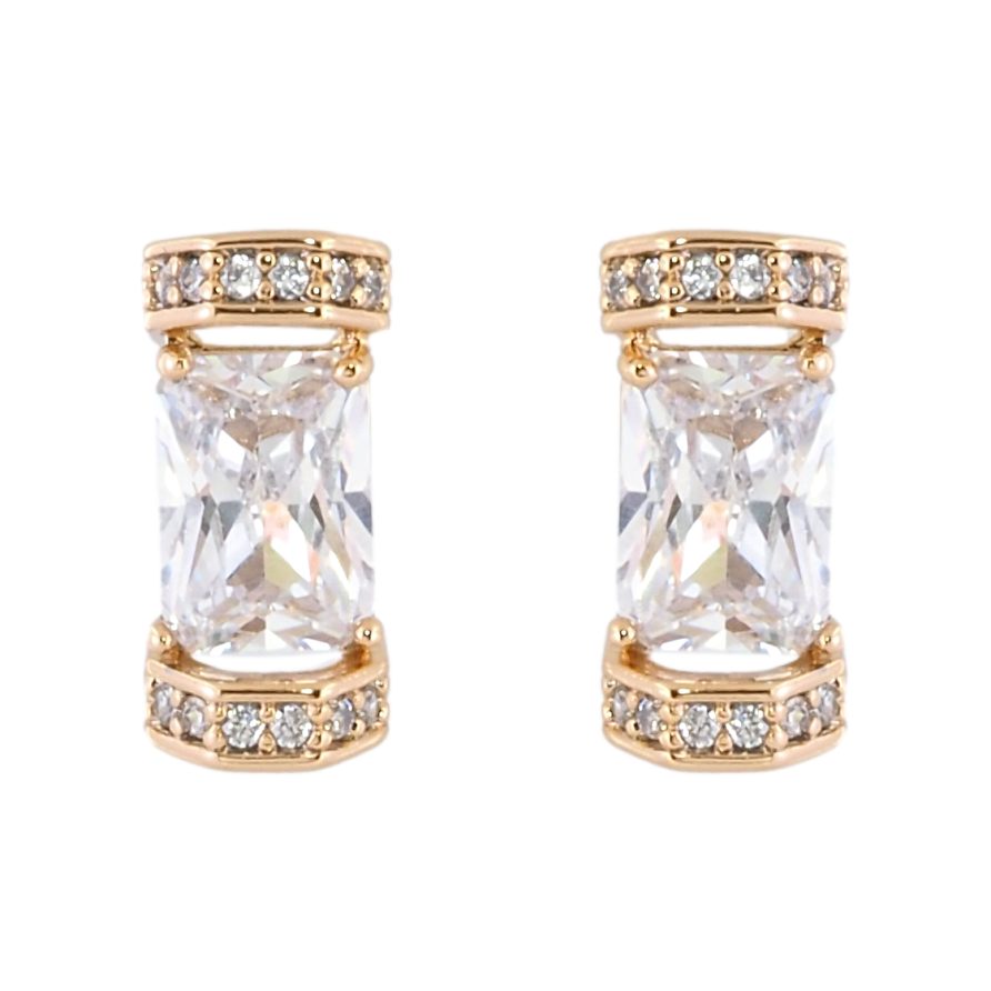 Сережки Xuping Позолота 18K пусети «Фіаніти в оправі з цирконієм» фото №1 Сережки Xuping Позолота 18K пусети «Фіаніти в оправі з цирконієм» фото №1