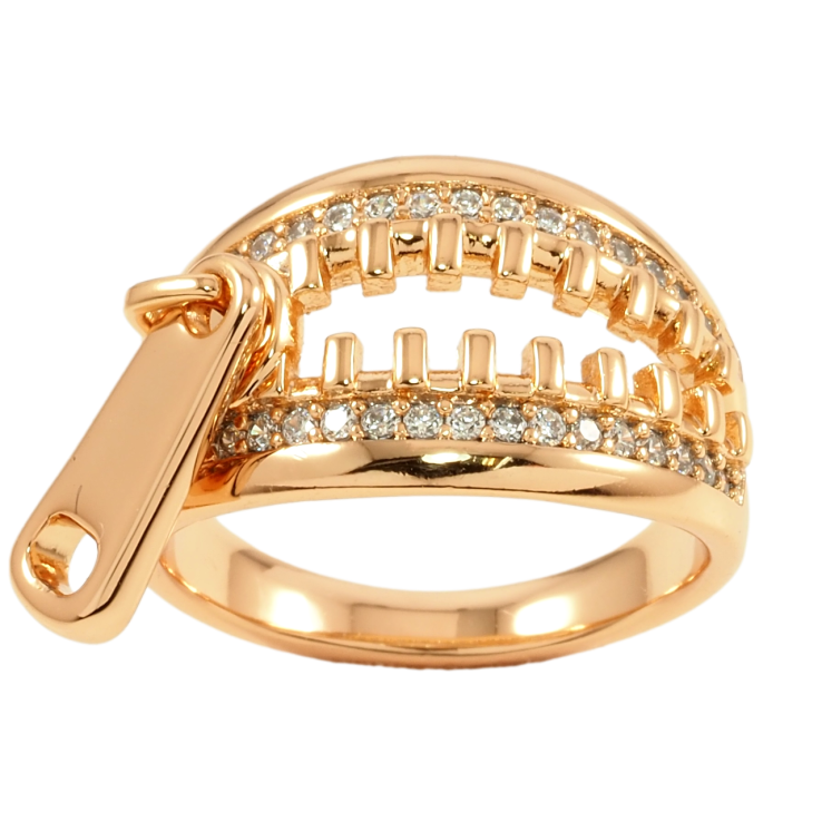 Каблучка Xuping Позолота 18K «Блискавка з бігунком» фото №14 Каблучка Xuping Позолота 18K «Блискавка з бігунком» фото №14