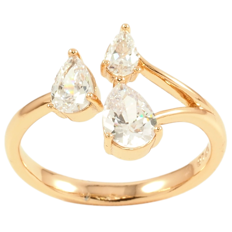 Каблучка Xuping Позолота 18K «Кришталеві крапельки» фото №8 Каблучка Xuping Позолота 18K «Кришталеві крапельки» фото №8
