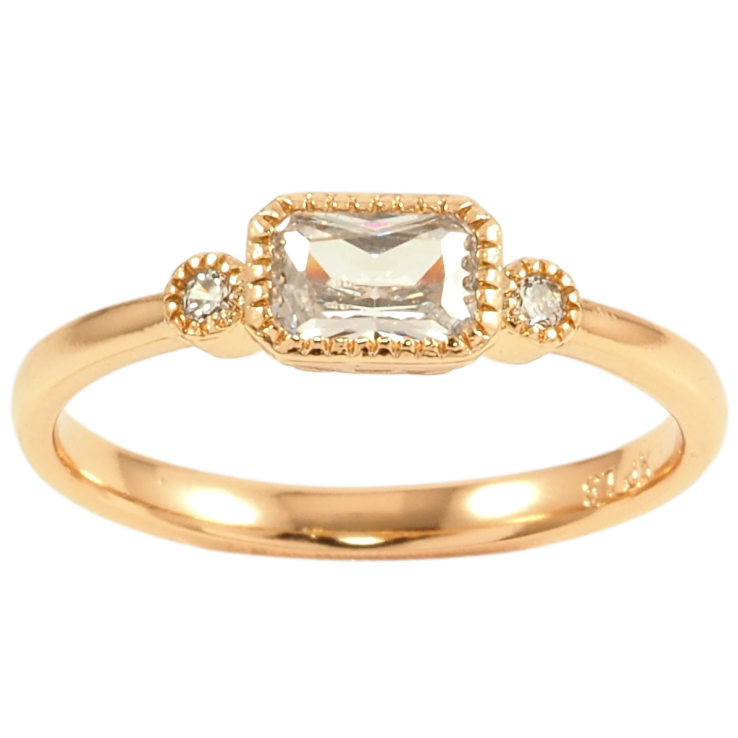 Каблучка Xuping Позолота 18K «Три кристали» фото №7 Каблучка Xuping Позолота 18K «Три кристали» фото №7