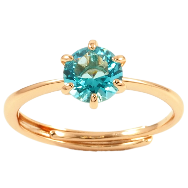 Каблучка Xuping Позолота 18K «Блакитний фіаніт, ø 6мм» фото №13 Каблучка Xuping Позолота 18K «Блакитний фіаніт, ø 6мм» фото №13