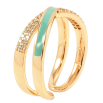 Каблучка Xuping Позолота 18K «Доріжка цирконію та бірюзової емалі» фото №2