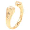 Кольцо Xuping Позолота 18K Два кристалла с боковым узором звездочки фото №2 Кольцо Xuping Позолота 18K Два кристалла с боковым узором звездочки фото №2