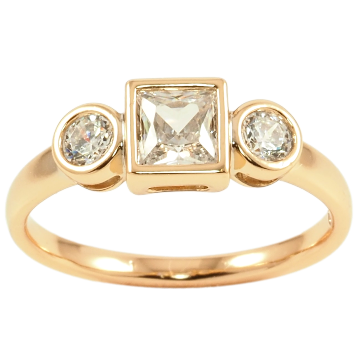 Каблучка Xuping Позолота 18K «Три кристали» фото №17 Каблучка Xuping Позолота 18K «Три кристали» фото №17