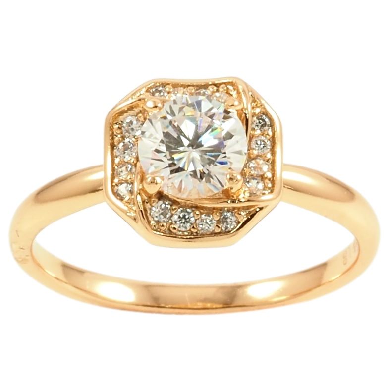 Каблучка Xuping Позолота 18K «Інкрустація цирконієм» фото №2 Каблучка Xuping Позолота 18K «Інкрустація цирконієм» фото №2