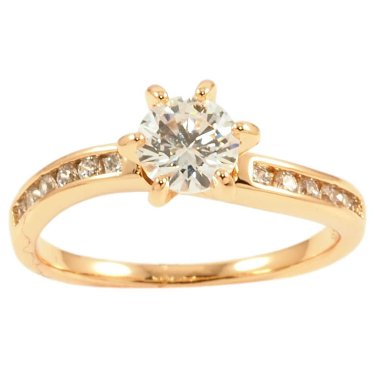 Кольцо Xuping Позолота 18K Фианит на дорожке циркония фото №9