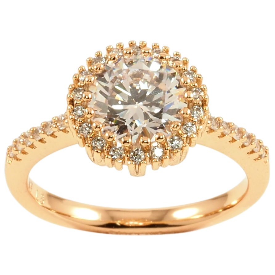 Каблучка Xuping Позолота 18K Фіаніт в обрамленні цирконію фото №1 Каблучка Xuping Позолота 18K Фіаніт в обрамленні цирконію фото №1