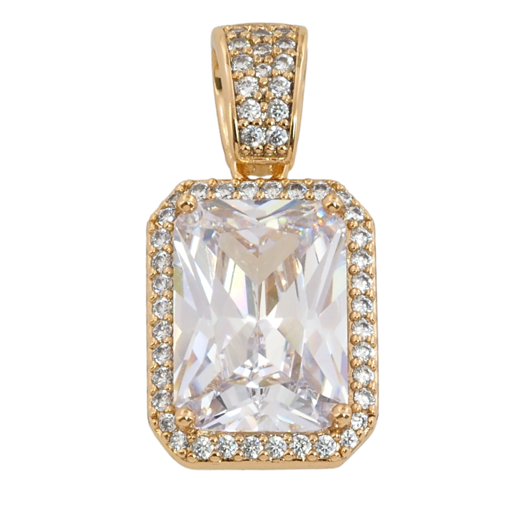 Кулон Xuping Позолота 18K Фіаніт в обрамленні цирконію для ланцюжка до 6мм фото №2 Кулон Xuping Позолота 18K Фіаніт в обрамленні цирконію для ланцюжка до 6мм фото №2
