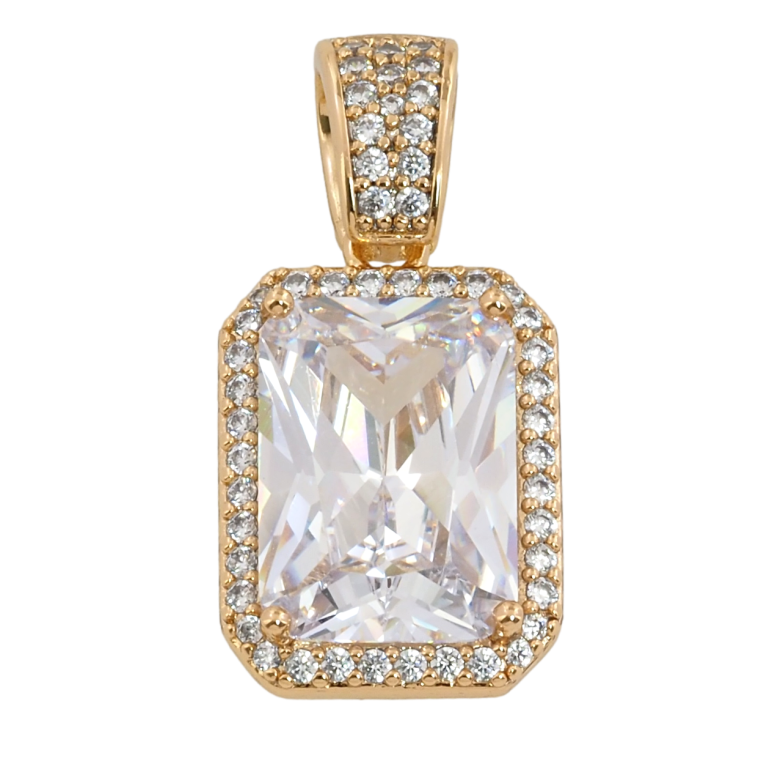 Кулон Xuping Позолота 18K Фианит в обрамлении циркония для цепочки до 6мм фото №1 Кулон Xuping Позолота 18K Фианит в обрамлении циркония для цепочки до 6мм фото №1