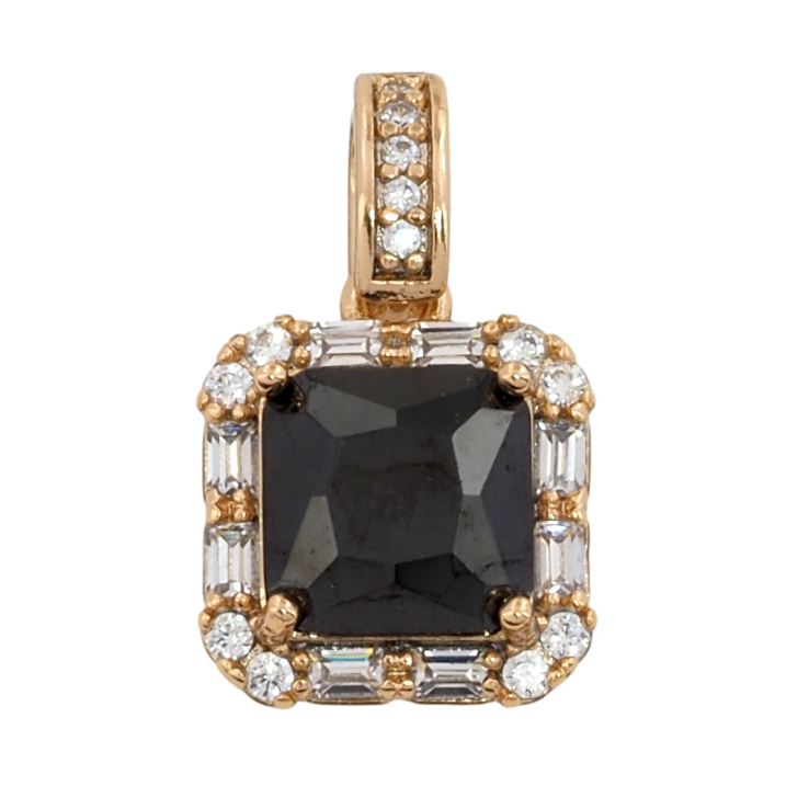 Кулон Xuping Позолота 18K Чорний фіаніт в обрамленні цирконію для ланцюжка до 4мм фото №12 Кулон Xuping Позолота 18K Чорний фіаніт в обрамленні цирконію для ланцюжка до 4мм фото №12