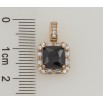 Кулон Xuping Позолота 18K Черный фианит в обрамлении циркония для цепочки до 4мм фото №2