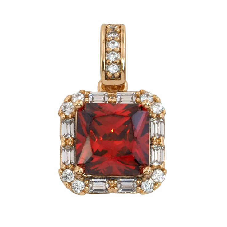 Кулон Xuping Позолота 18K Червоний фіаніт в обрамленні цирконію для ланцюжка до 4мм фото №18 Кулон Xuping Позолота 18K Червоний фіаніт в обрамленні цирконію для ланцюжка до 4мм фото №18