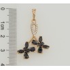 Кулон Xuping Позолота 18K Петелька с бабочками из черных фианитов для цепочки до 6мм фото №2