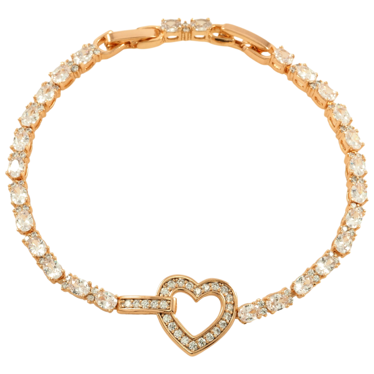 Браслет Xuping Позолота 18K Кристальное сердце размер с доп. замком 17,19.5см х 3мм фото №8 Браслет Xuping Позолота 18K Кристальное сердце размер с доп. замком 17,19.5см х 3мм фото №8