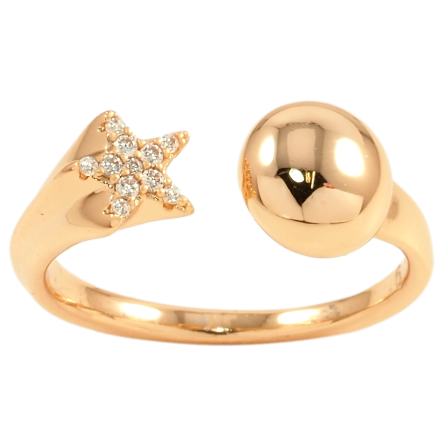 Каблучка Xuping Позолота 18K Зірочка з півколом фото №1 Каблучка Xuping Позолота 18K Зірочка з півколом фото №1