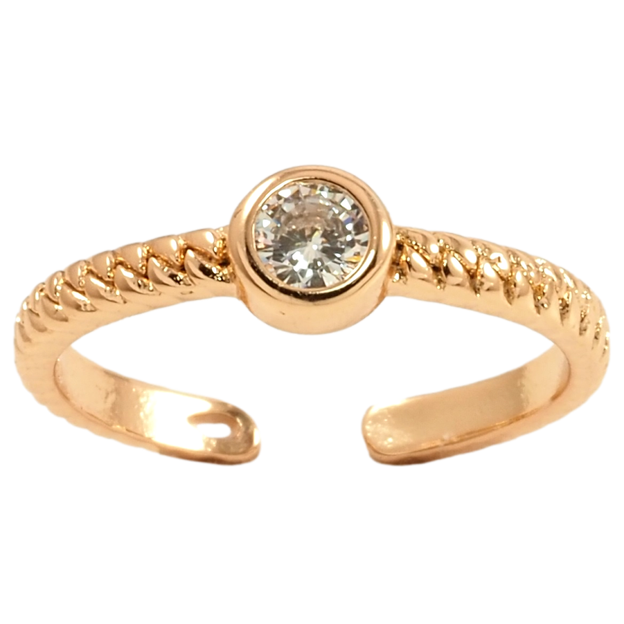 Кольцо Xuping Позолота 18K Узор косичка с фианитом фото №1 Кольцо Xuping Позолота 18K Узор косичка с фианитом фото №1