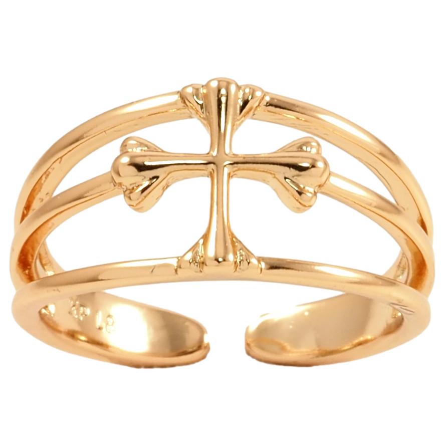 Каблучка Xuping Позолота 18K Хрестик фото №1 Каблучка Xuping Позолота 18K Хрестик фото №1