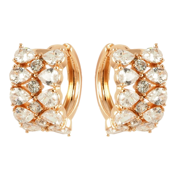 Серьги Xuping Позолота 18K колечки Инкрустация цирконием фото №8 Серьги Xuping Позолота 18K колечки Инкрустация цирконием фото №8
