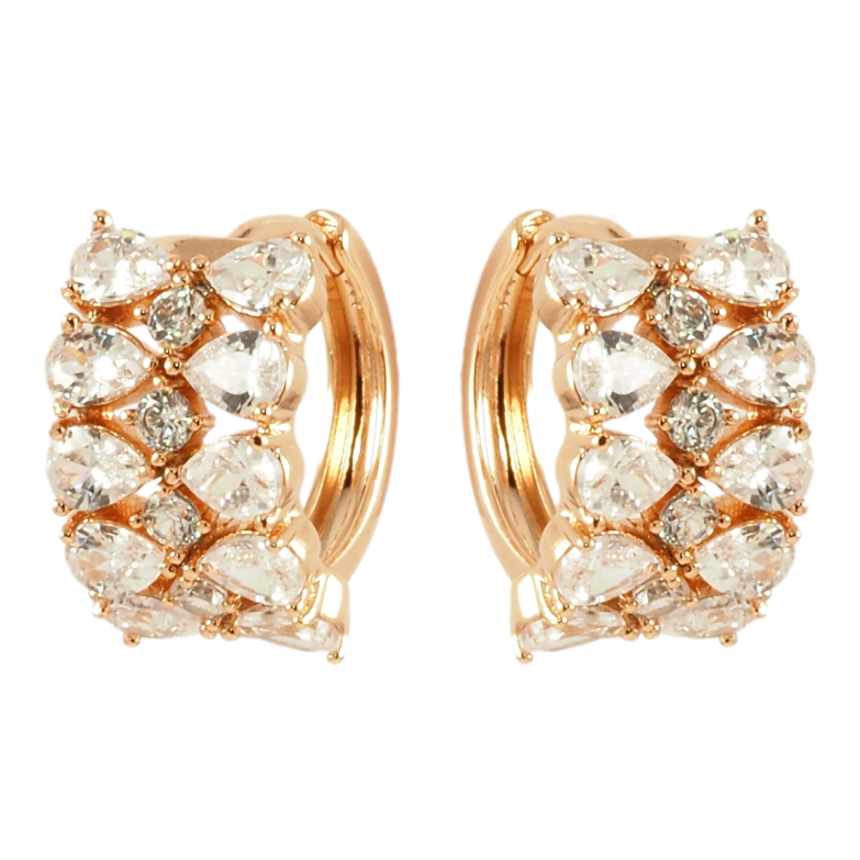 Серьги Xuping Позолота 18K колечки Инкрустация цирконием фото №4 Серьги Xuping Позолота 18K колечки Инкрустация цирконием фото №4