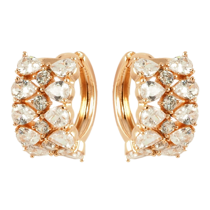 Серьги Xuping Позолота 18K колечки Инкрустация цирконием фото №1 Серьги Xuping Позолота 18K колечки Инкрустация цирконием фото №1