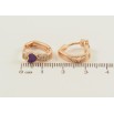 Серьги Xuping Позолота 18K колечки Инкрустация цирконием и сердечко с сиреневой эмалью фото №2 Серьги Xuping Позолота 18K колечки Инкрустация цирконием и сердечко с сиреневой эмалью фото №2