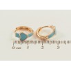 Серьги Xuping Позолота 18K колечки Сердечки с голубой эмалью фото №2 Серьги Xuping Позолота 18K колечки Сердечки с голубой эмалью фото №2