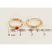 Сережки Xuping Позолота 18K колечка Візерунок із кульок і колечка червоної емалі фото №2 Сережки Xuping Позолота 18K колечка Візерунок із кульок і колечка червоної емалі фото №2