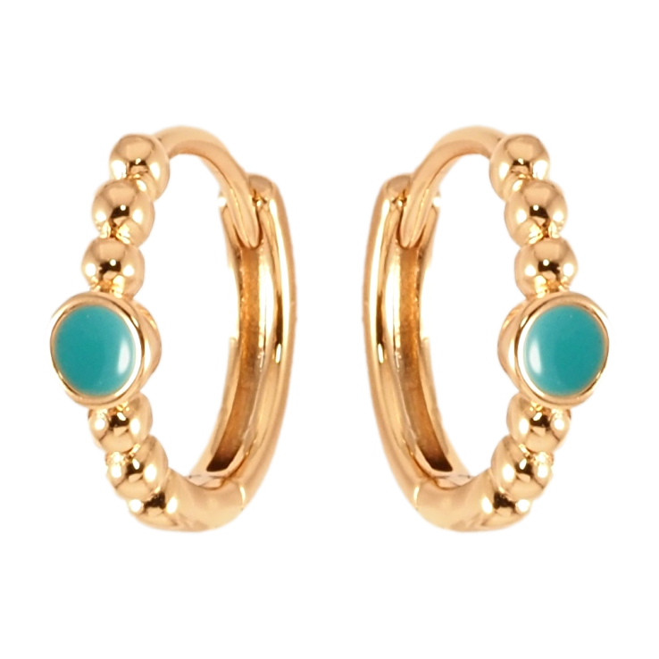 Серьги Xuping Позолота 18K колечки Узор из шариков и колечка голубой эмали фото №20 Серьги Xuping Позолота 18K колечки Узор из шариков и колечка голубой эмали фото №20
