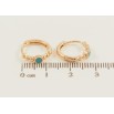 Серьги Xuping Позолота 18K колечки Узор из шариков и колечка голубой эмали фото №2 Серьги Xuping Позолота 18K колечки Узор из шариков и колечка голубой эмали фото №2