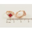 Серьги Xuping Позолота 18K колечки Ромбовый узор с красной эмалью и цирконием фото №2 Серьги Xuping Позолота 18K колечки Ромбовый узор с красной эмалью и цирконием фото №2