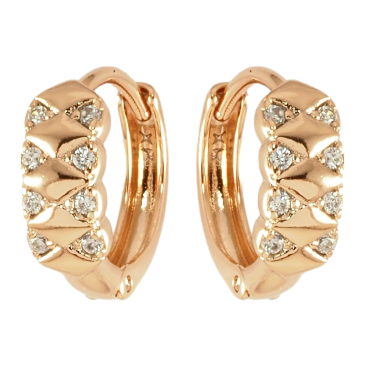 Серьги Xuping Позолота 18K колечки Декоративный узор с цирконием фото №11 Серьги Xuping Позолота 18K колечки Декоративный узор с цирконием фото №11