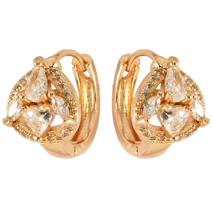 Серьги Xuping Позолота 18K колечки Инкрустация цирконием фото №7 Серьги Xuping Позолота 18K колечки Инкрустация цирконием фото №7