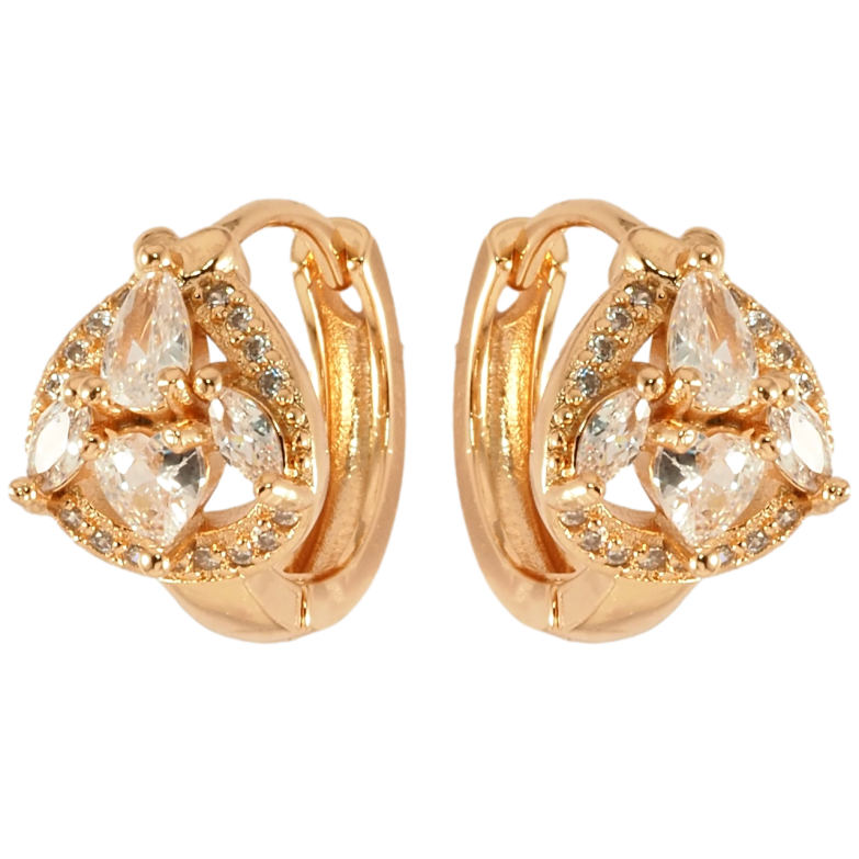 Серьги Xuping Позолота 18K колечки Инкрустация цирконием фото №3 Серьги Xuping Позолота 18K колечки Инкрустация цирконием фото №3