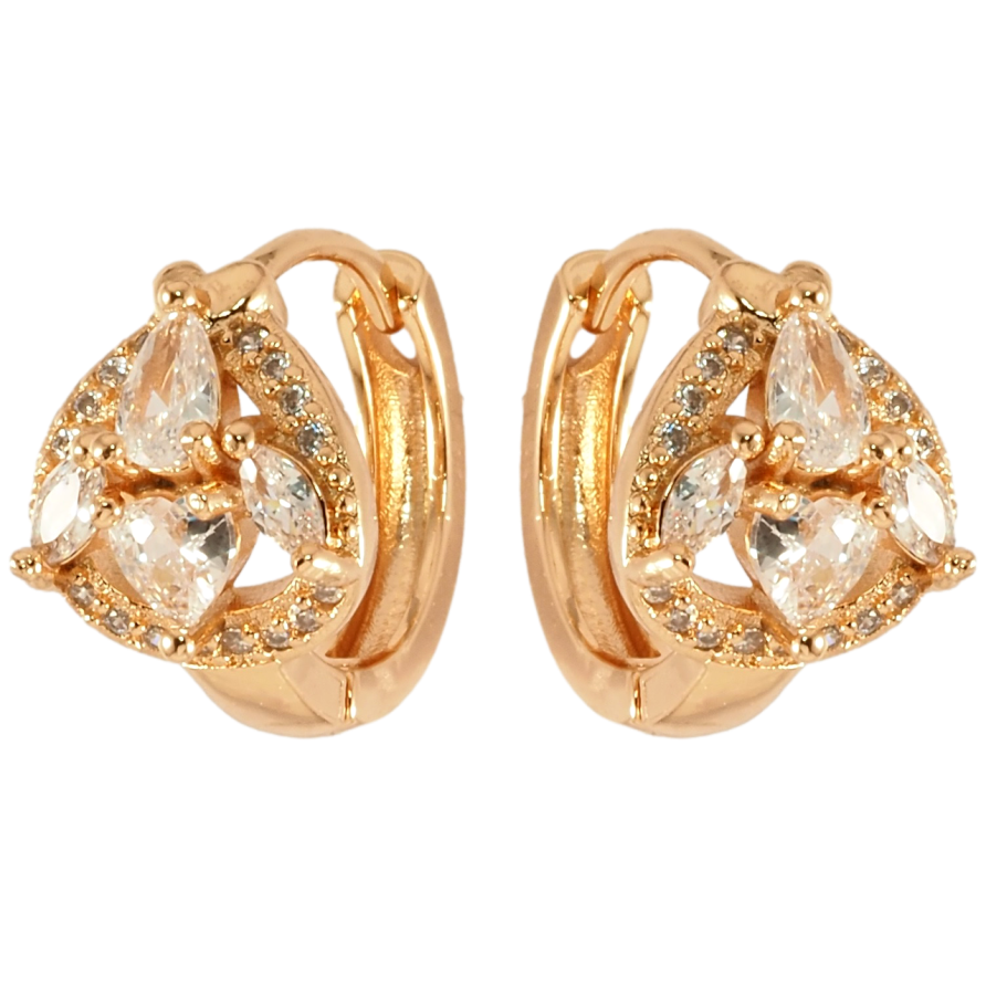 Серьги Xuping Позолота 18K колечки Инкрустация цирконием фото №1 Серьги Xuping Позолота 18K колечки Инкрустация цирконием фото №1