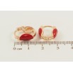 Серьги Xuping Позолота 18K колечки Узор красной эмалью фото №2 Серьги Xuping Позолота 18K колечки Узор красной эмалью фото №2