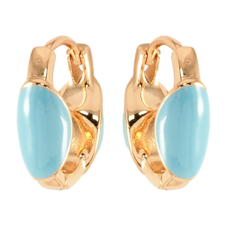 Серьги Xuping Позолота 18K колечки Узор голубой эмалью фото №21 Серьги Xuping Позолота 18K колечки Узор голубой эмалью фото №21