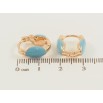Серьги Xuping Позолота 18K колечки Узор голубой эмалью фото №2 Серьги Xuping Позолота 18K колечки Узор голубой эмалью фото №2
