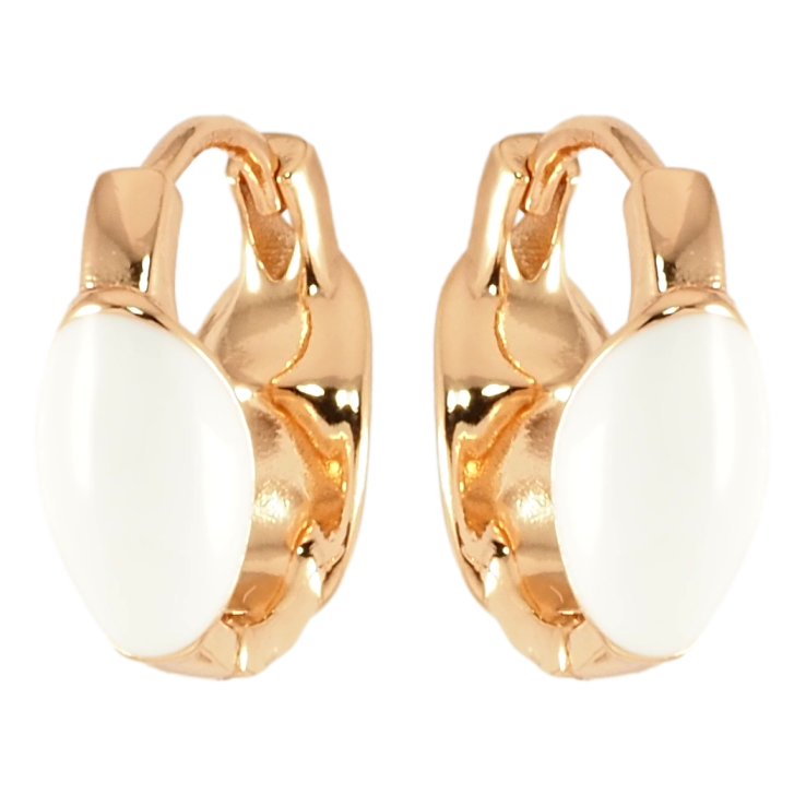 Серьги Xuping Позолота 18K колечки Узор белой эмалью фото №22 Серьги Xuping Позолота 18K колечки Узор белой эмалью фото №22