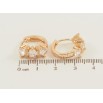 Серьги Xuping Позолота 18K колечки Три фианита фото №2