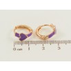 Серьги Xuping Позолота 18K колечки Сердечко с сиреневой эмалью фото №2 Серьги Xuping Позолота 18K колечки Сердечко с сиреневой эмалью фото №2