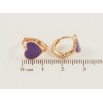 Серьги Xuping Позолота 18K колечки Сердечки с сиреневой эмалью фото №2 Серьги Xuping Позолота 18K колечки Сердечки с сиреневой эмалью фото №2