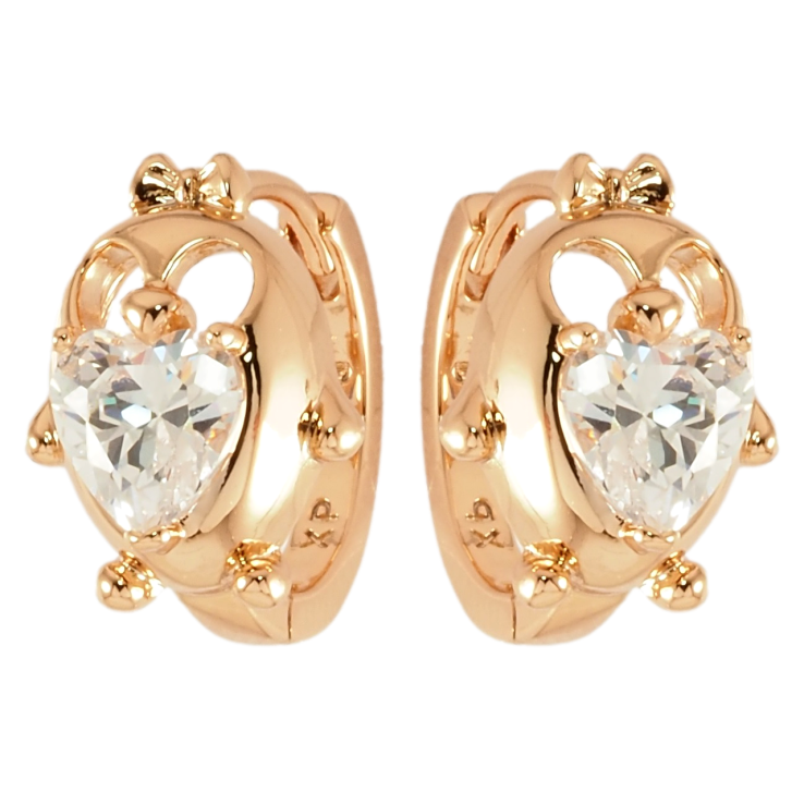 Серьги Xuping Позолота 18K колечки Пингвины с кристальными сердечками фото №3 Серьги Xuping Позолота 18K колечки Пингвины с кристальными сердечками фото №3